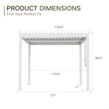 Kingdura Louvered Pergola 10'x10', Outdoor Pergola with Adjustable Louvered Roof, Reinforced Aluminum Frame Hardtop Gazebo for Patio Garden Deck Backyard, White