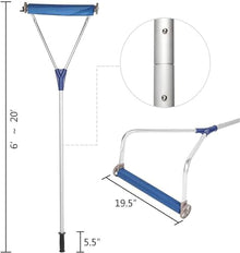 Snow Shovels Snow Roof Rake, 5-20Ft Extendable Snow Rake for Roof, 5-Section Aluminum Adjustable Pole with Anti-Skid Handle, Roof Snow Rake Removal Tool Fast Cleaning for Snow Leaves Debris