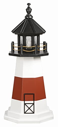Furniture Barn USA 4' Montauk Replica Hybrid Lighthouse, Standard Lighting
