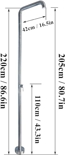 MKLFBY Free-Standing Outdoor Shower, Portable Outside Shower Station Fixture with Shower Head, Great for Camping, Pool Area, Beach House (Small Nozzle)