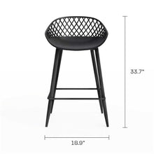 Afuera Living 3-Piece Counter Height Bistro Set, Black, Indoor/Outdoor Use, Midcentury Minimalist Style, 24" x 36" Table with Ergonomic Molded Polypropylene Stools, Weatherproof Compact Dining Set
