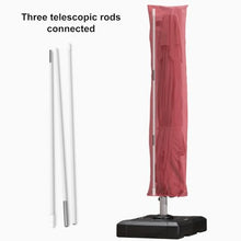 OROTLECT 12’ Round Lighted Patio Umbrella With Base And Umbrella Cover,Red