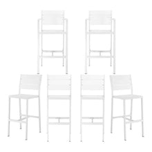 Pangea Home Breeze 44" Aluminum Outdoor Bar Stools in White (Set of 6)
