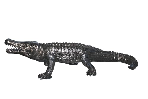 NIFAO Life-Size Alligator Sculpture – Aluminum Reptile Statue with Bronze Finish, 72" L