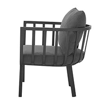 Lounge Sectional Sofa Chair Set, Aluminum, Metal, Grey Gray, Modern, Outdoor Patio Balcony Bistro