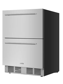 KoolMore KM-OKS-RD2 24 in. Outdoor Kitchen Double Drawer Built-in Refrigerator in Stainless-Steel, ETL Listed