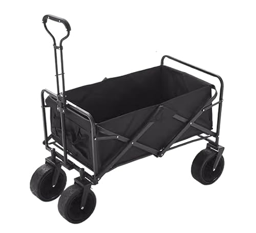 CWENZXDIA Garden Wagon Outdoor Folding Utility Wagon Offroad Trolley Garden Transport Handcart for All Surfaces Utility Cart