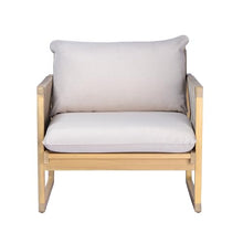 Christopher Knight Home Mina 3 Piece Outdoor Accent Chairs Set of 2 with Thick Cushions & MGO Round Side Table, Acacia Wood Outdoor Bistro Set for 2, Patio Furniture Set, Light Teak+Beige+Marble