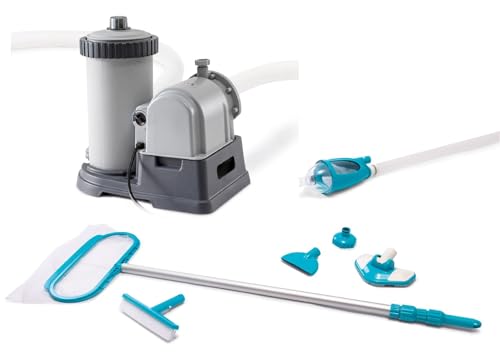 NATUZORA Replacement for INTEX 2500 GPH GCFI Pool Filter Pump with Timer 633T and Deluxe Maintenance Kit