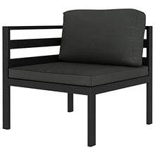 Jkghdrt 6-Piece Charcoal Modular Garden Lounge Set with Foam-Filled Cushions for Weather-Resistant Outdoor Seating