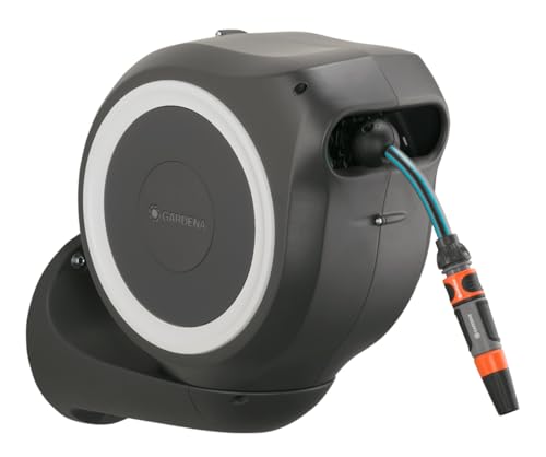Gardena Rollup S Wall Hose Box 15 m, Turquoise, Black, Grey, Orange, White, 15m