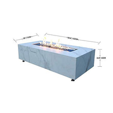 AMS Firepit | White Carrara Marble Porcelain Fire Table | Natural Gas 60’’ L x 28’’ W x 17’' H