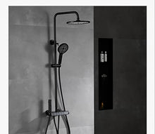 ZREVSB Surface-Mounted Button Shower Rain Brass Gun Gray Set Wall Hanging Black Faucet