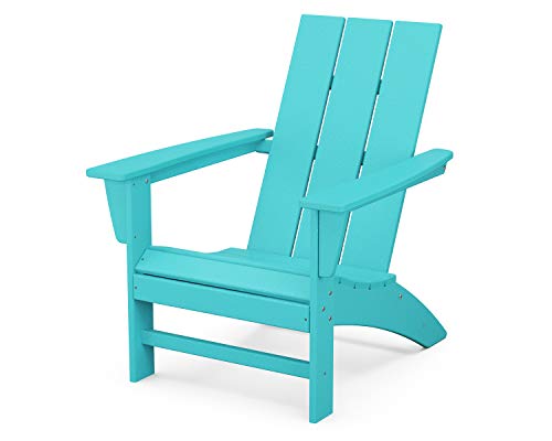 POLYWOOD Modern Adirondack Chair – All-Weather Outdoor Lawn Adirondack Chairs – HDPE, Fade-Resistant & Durable Outdoor Furniture – For Patio, Deck & Fire Pit Chairs – Aruba
