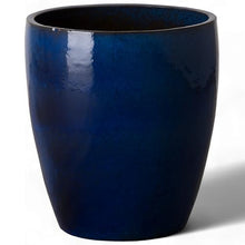 Emissary Home and Garden Bullet 18 in. Blue Ceramic Round Planter (18 in. L x 18 in. W x 21 in. H) with Drainage Hole