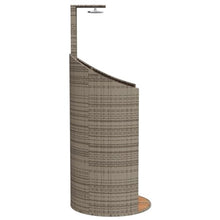 Outdoor Shower Freestanding Garden Poolside Shower with Poly Rattan, Solid Acacia Wood and Powder-Coated Steel Frame, Large 95.1 Inch Height