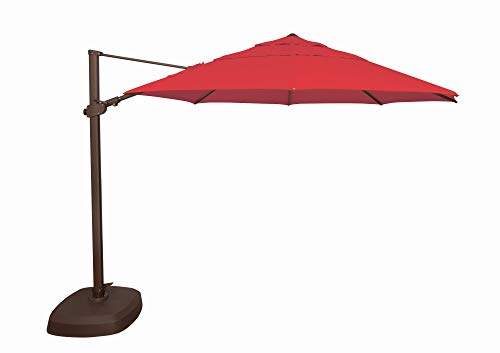 Simply Shade Fiji Octagon Fabric Cantilever Umbrella in Bronze/Jockey Red