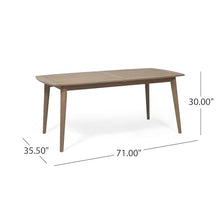 Christopher Knight Home Erica 94.5" L Outdoor Expandable Dining Table for, Acacia Wood Dining Table with Slat Design, Patio Dinner Table for 6-8 Person, Rectangular Table for Porch Garden, Grey