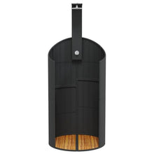 Outdoor Shower Freestanding Garden Shower with PE Rattan and Acacia Wood Base 39.4x39.4x95.1 Inch Black