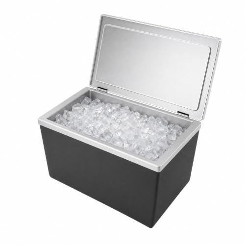 Hosslly Built-in Ice Bin, Stainless Steel Ice Chest with Flip Lid, Home Bar