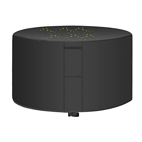 Covers Round 126x37in, Garden Furniture Cover with Air Vent, Patio Furniture Cover Waterproof, Outdoor Dining Set Cover, Heavy Duty 420D Oxford Circular Table Cover (Black 126x37in)