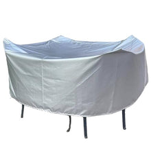 Outdoor Patio Furniture Cover Oxford Double-Sided Waterproof, Patio Table Cover Tear-Resistant with Taped Seam and Windproof Buckle, Multiple Colors(Size:260×260×70cm/102×102×28in,Color:silver)