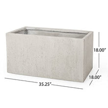 Christopher Knight Home Vanessa Outdoor Modern Large Cast Stone Rectangular Planters (Set of 2), White