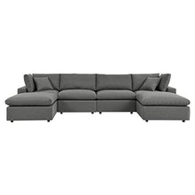 Modway Commix 6-Piece Outdoor Patio Sectional Sofa, Charcoal