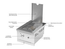 NewAge Products Performance Series Outdoor Kitchen 12,000 BTU Natural Gas Side Burner with Black Aluminum Cabinet with Pulse Ignition