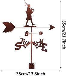 Weathervane Metal for roof Garden Yard Roof Weathervane Weather Vane with Animal Ornament Garden Wind Vane Professional Measuring Tool Garden Yard Easy Use (#1)