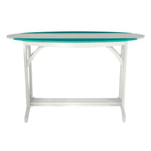 Bahia Verde Shoreline Surfboard Bar-Height Table, White/Seaglass Blue