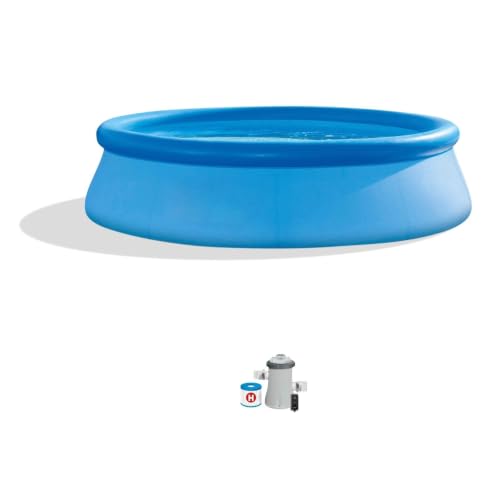 10ft x 30in Round Inflatable Above Ground Swimming Pool with Filter Pump