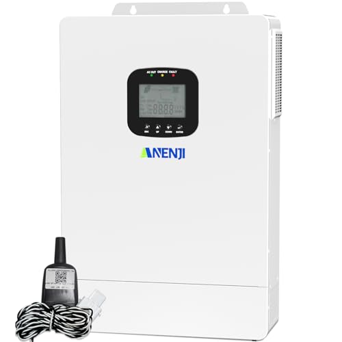 3600W Hybrid Solar Inverter 48V DC to 110V AC, Pure Sine Wave, Built-in 80A MPPT Controller, 98% Efficiency, Support Parallel 6 Units, Solar & Generator Input, for Home On/Off-Grid Systems
