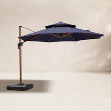 OROTLECT 11 FT Round Wood Pattern Cantilever Umbrella,Navy