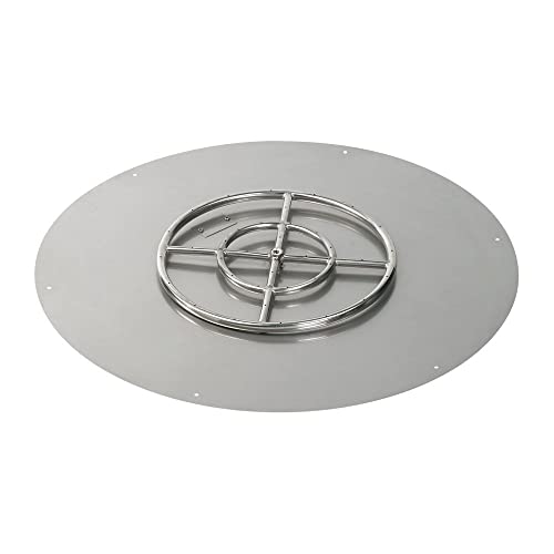 American Fireglass SS-RFPKIT-P-30 Propane 30" Round Stainless Steel Flat Pan with Spark Ignition Kit (18" Ring Burner Included)