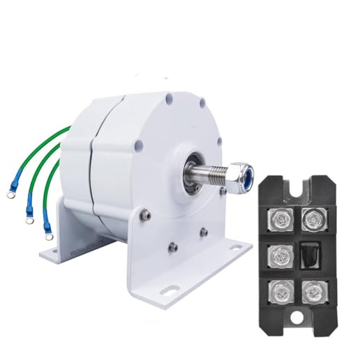 HENGJINGTR 48V,2000W 3 Phase Gearless Permanent Magnet AC Alternator Water Wind Turbine Generator with Rectifier, 12V-220V Windmill Generator Rectifier(48V,White)