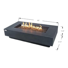 Positano Concrete Fire Pit 60" x 31.9" Outdoor Patio Firepit Includes Fire Glass Modern Fire Pits & Outdoor Fireplaces for Garden, Deck, Indoor & Outdoor Heating