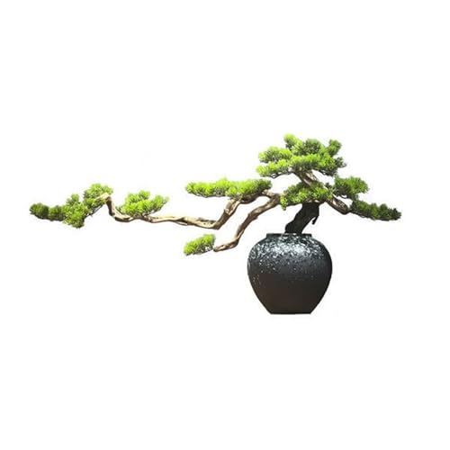 YXIANG56Q Fake Plants Artificial Pine Bonsai Tree, Realistic Indoor for Office, Low Maintenance Faux Greenery Bonsai Tree