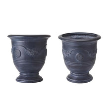 Christopher Knight Home Rewol Round Concrete Planter Set of 2, 2 Pack Garden Flower Pot with Drainage Hole, Patio Urn Planter for Outdoor Plants, Outdoor Planter Box, No Assembly, Antique Black