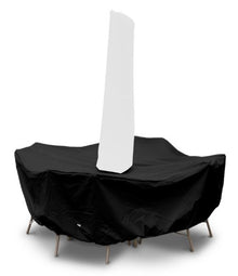 KoverRoos Weathermax 71261 80-Inch Round Table High Back Dining Set Cover with Umbrella Hole, 114-Inch Diameter by 36-Inch Height, Black