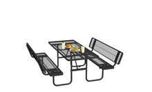SENPUST 72" Picnic Table with Backrest, Rectangular Metal Picnic Table