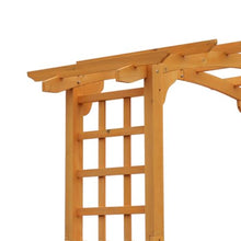 Wooden Garden Arbor Arch with Trellis Wall and Ground Stakes for Growing Flowers, Plants, Outdoor Archway with Pergola Style and Solid Wood Frame for Backyard, Garden