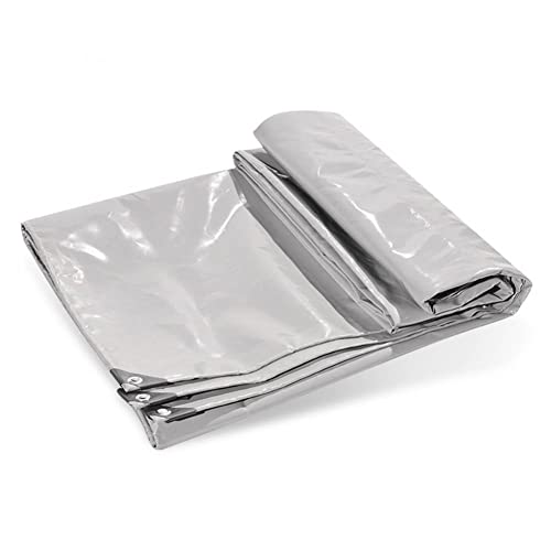Tarpaulin Waterproof Fire/Moisture Proof Trailer Cover Metal Eyelet Outdoor Garden Furniture Cover, 42 Sizes (Color : White, Size : 6x12m)