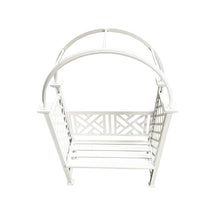 Oakland Living White Aluminum Garden Arbor Arch with 2-Seater Bench
