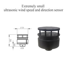 Aoleaby Mini Wind Speed and Direction Sensor, Mini-C2HS Anemometer Weather Station Air Temperature Tester(Mini-C5HS-485)