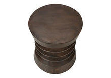 Seeheool Modern Round Outdoor Side Table with Magnesium Oxide for Patio Backyard Garden Pool Porch Lawn 22.25" x 22.25" x 24.75" Walnut