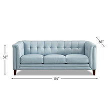 Hydeline Arvo Top Grain Leather Sofa and Loveseat Set, Spa Blue