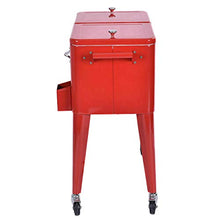 Red Patio Portable Chest Cooler Cart Party Outdoor Ice Beer Beverage Container Box 80 Quart with Ebook