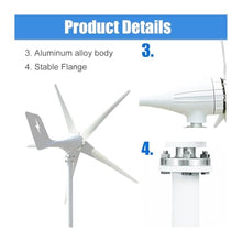 MPPT 3000W 12V 24V 48V Permanent Magnet Wind Turbine Generator Power Kit