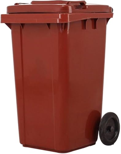 DIROVO Outdoor Trash Can Waste Container with Lid Heavy-Duty Outdoor Garbage Can with Handles, Heavy-Duty Construction, Perfect Back Yard, Deck Garage Trash Can(Brown,120L)